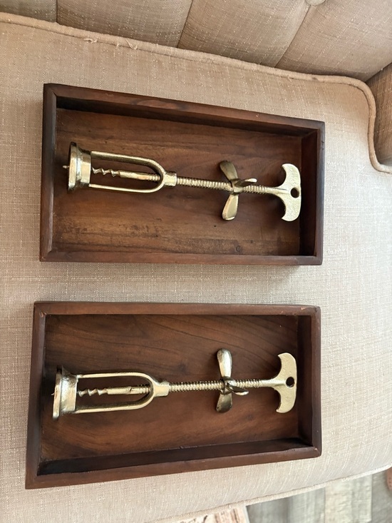 Other - Brass Corkscrew Wine Openers - Pair